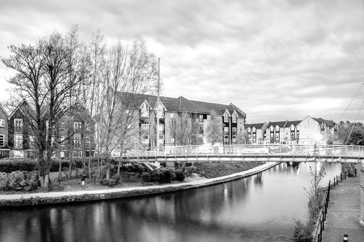 Modern canalside apartments at Apsley Lock, Hemel Hempstead